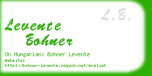 levente bohner business card